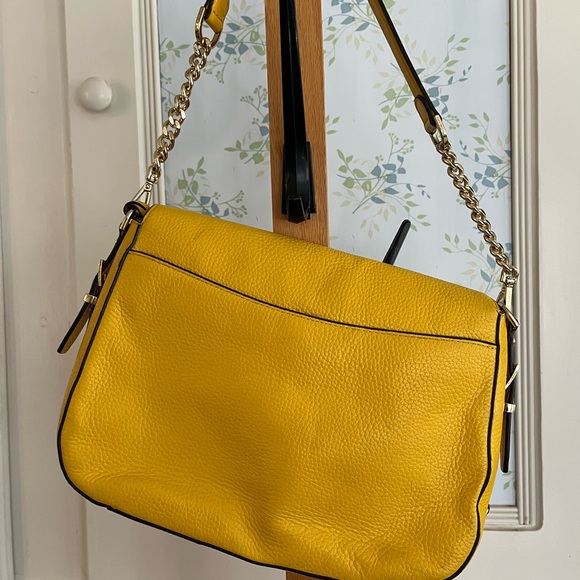 Michael Kors Bright Yellow Pebbled Leather Shoulder Bag - Picture 4 of 15